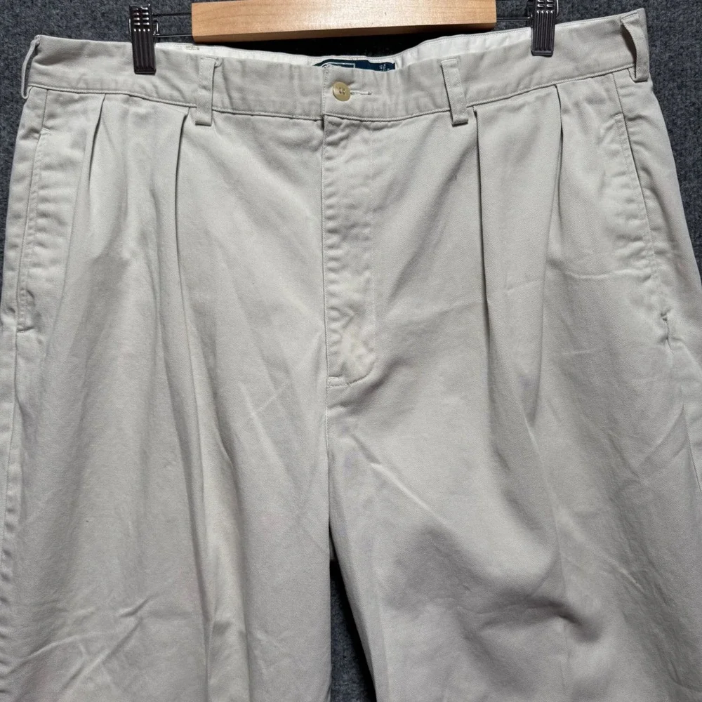Polo Ralph Lauren Andrew Pant 40x29 Khaki Pleated Mens Classic Chino ( Fits 36 )